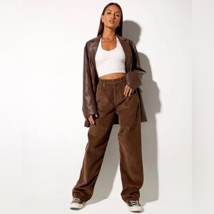 Motel Chocolate Cord High Rise Pants
